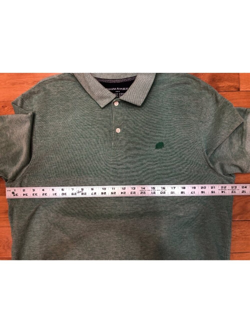 Banana Republic Organic Cotton Pique Green Short Sleeve Polo Size XL - Picture 6 of 10